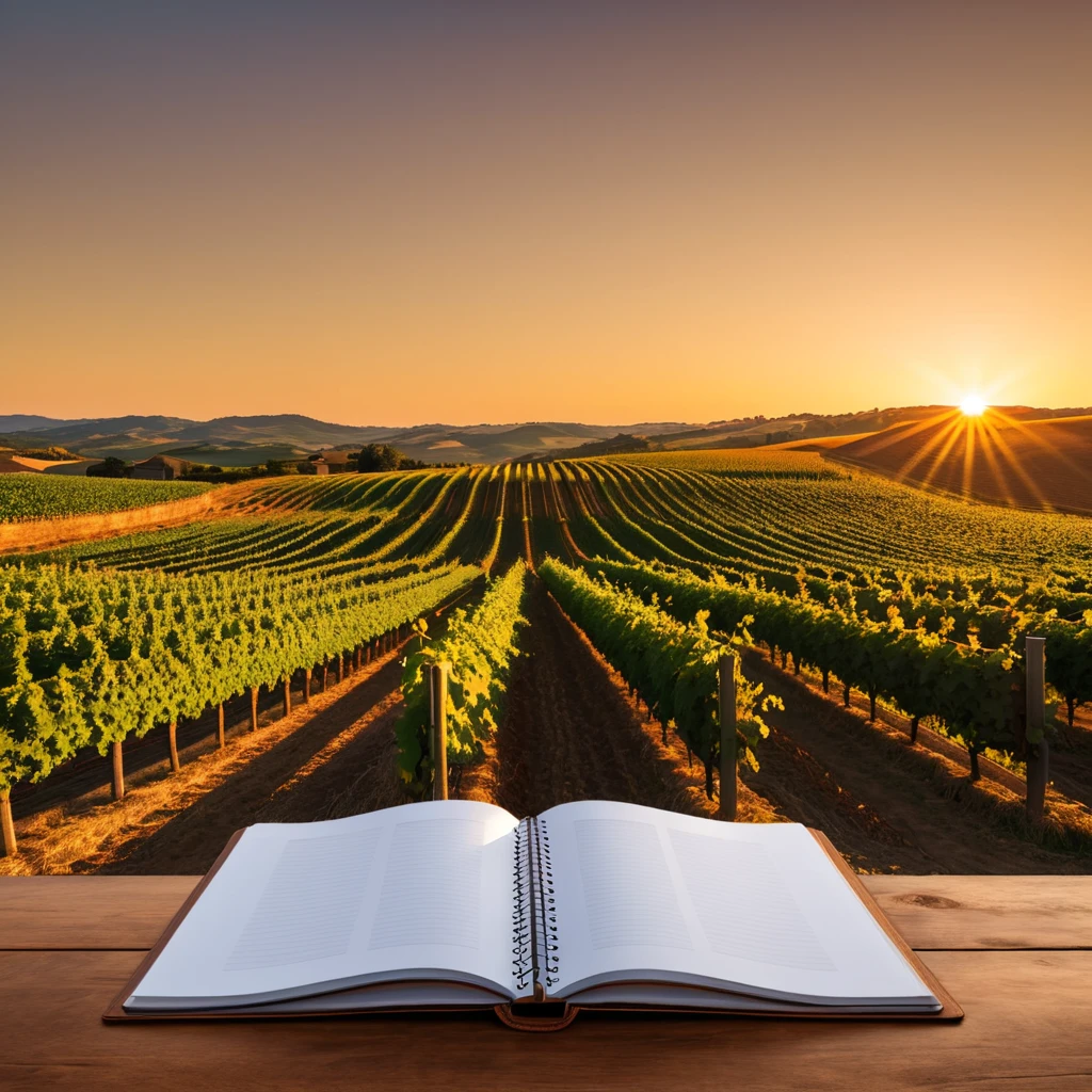 (notebook showcase) <lora:20_notebook_showcase:1.1>
Brown background,
high quality, professional, highres, amazing, dramatic,
(Rolling vineyards and golden hour light:0.5),