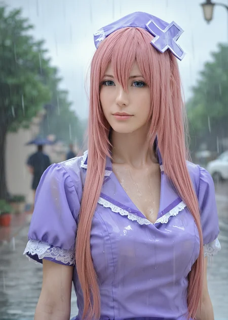 score_9, highly detailed, 1girl, nurse luka, outdoor background, rain <lora:Nurse_Luka_Realistic_Pony:1>