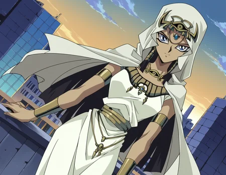score_9, score_8_up, score_7_up, source_anime,
ishuzuishtar, <lora:ishuzu-ishtar-anime-ponyxl-lora-nochekaiser:1>,
ishuzu ishtar, blue eyes, dark skin, dark-skinned female, black hair, egyptian,
dress, jewelry, hood, cape, armlet, eye of horus,
outdoors, cityscape, smile, bent over,
looking at viewer, dutch angle, cowboy shot,