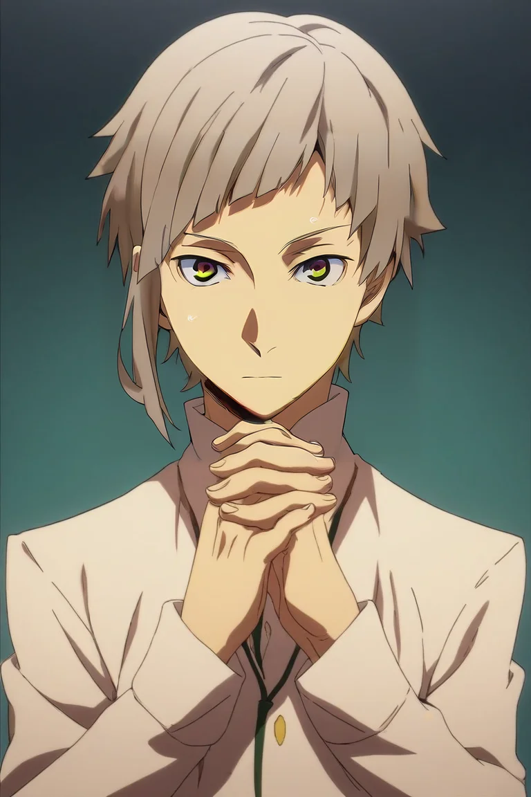 score_9, score_8_up, score_7_up, source_anime, semi-realistic, looking at viewer, , , 1boy, solo, male focus, <lora:atsushi_nakajima_pony:0.84>, atsushi_nakajima, , , The Kingdom of the Unicorn, Hands clasped in front, showing attentiveness, <lora:sdxl_lightning_8step_lora:1>