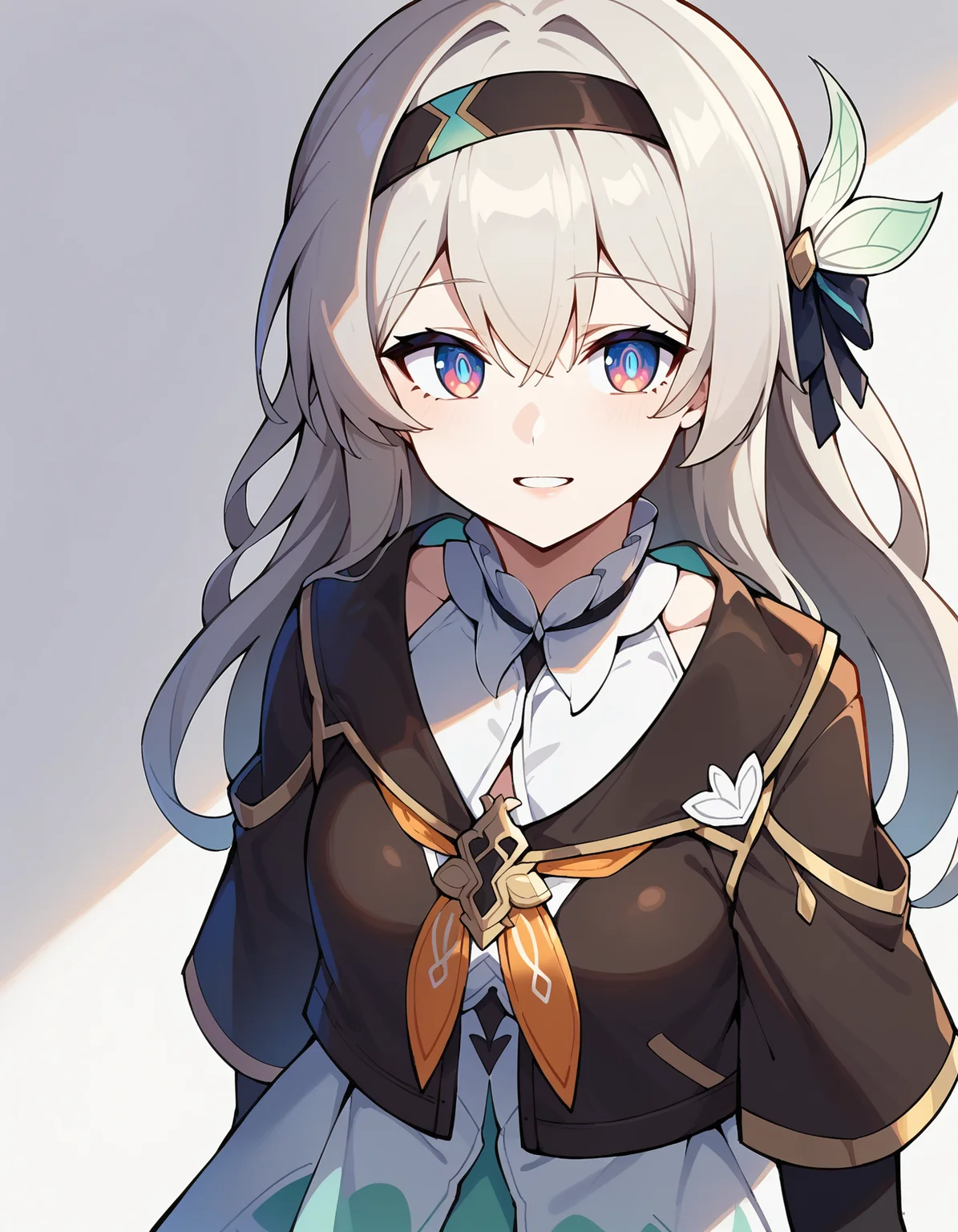 score_9, score_8_up, score_7_up, white background, simple background,
BREAK
source_anime,(osiimi, aztodio:0.5), (niliu chahui:0.35), (asura \(asurauser\):0.2),
BREAK
(1girl, solo, solo focus), fireflydef, grey hair, long hair, jacket, dress, hair ornament, light smile, parted lips,
from above
<lora:Firefly-v2.5.3-PDXL:1>
