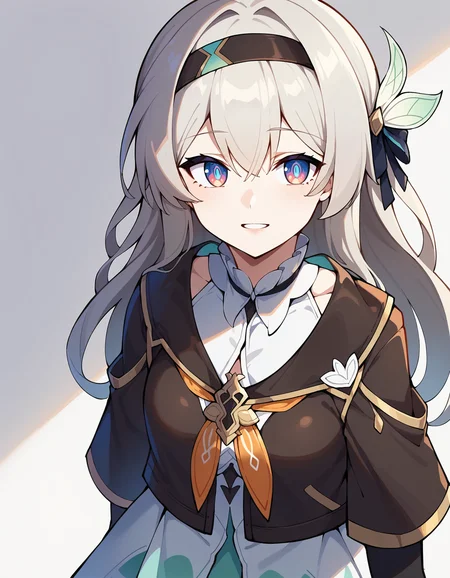 score_9, score_8_up, score_7_up, white background, simple background,
BREAK
source_anime,(osiimi, aztodio:0.5), (niliu chahui:0.35), (asura \(asurauser\):0.2),
BREAK
(1girl, solo, solo focus), fireflydef, grey hair, long hair, jacket, dress, hair ornament, light smile, parted lips,
from above
<lora:Firefly-v2.5.3-PDXL:1>