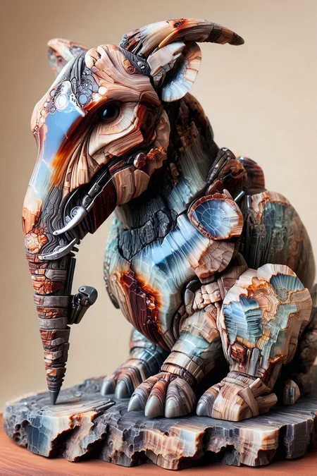 A futuristic veterinary clinic for robotic pets, where engineers and veterinarians work together to repair and upgrade mechanical animals. The clinic is filled with advanced technology and compassionate care.
,<lora:PetrifiedWood_SDXL:01.85> Petrified Wood
<lora:aidma-Image Upgrader-v0.1:0.45> max details,