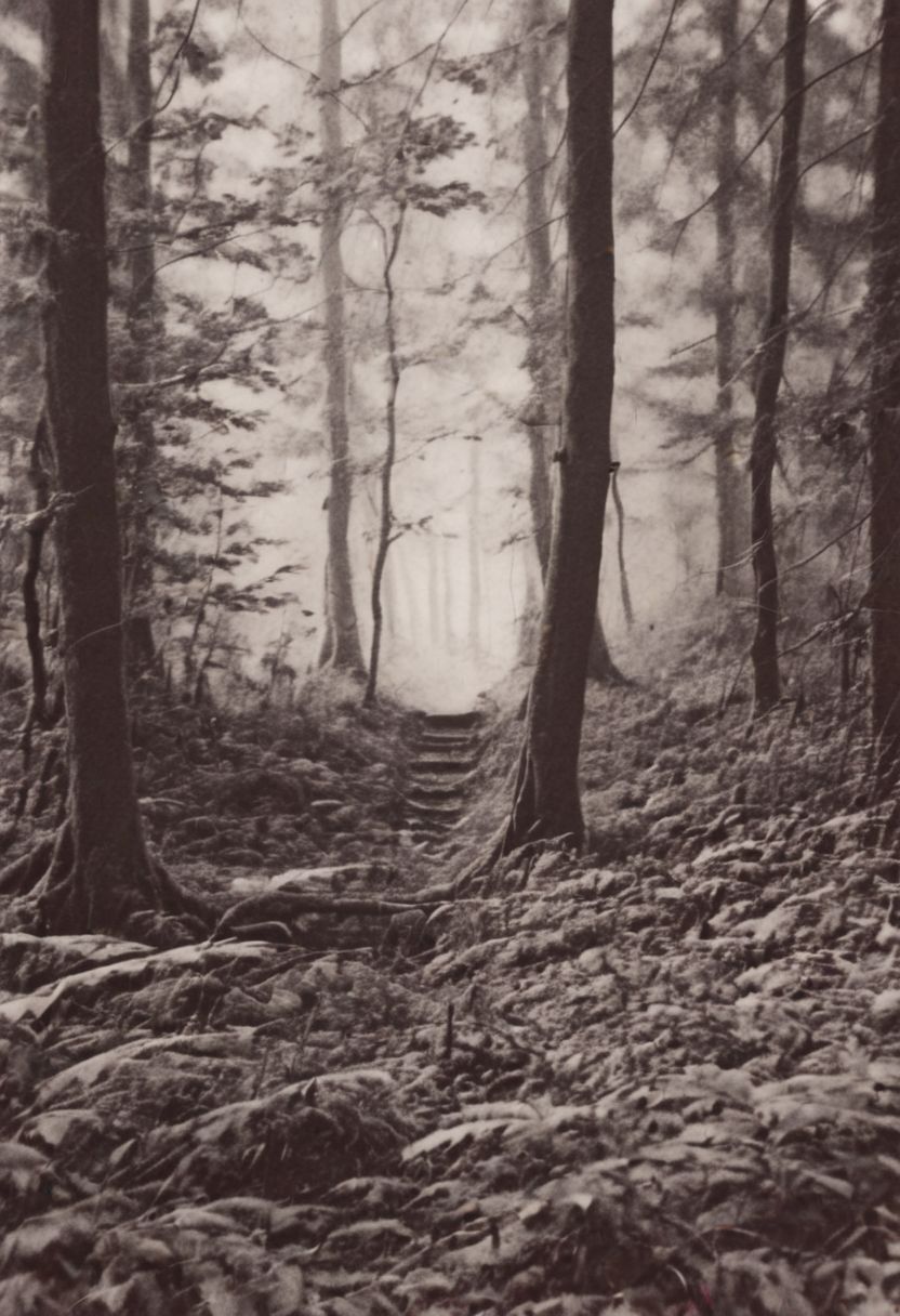AgfaBroviraSpeedBS310RC2, instagram photo, a foggy forrest, hard shadows, film grain