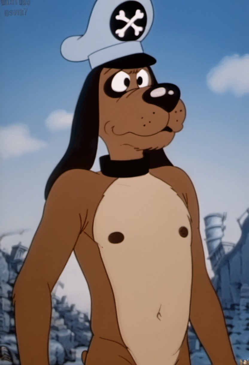 score_9, score_8_up, score_7_up, source:furry, dynamic lighting, detailed background, nature background,  anthro, furry, detailed eyes. detailed hair, detailed face, detailed lips, furry, solo, 1boy
BREAK
Leroy_CC, Leroy, Anthro Dog, Long snout, snaggle-toothed, brown fur, tan belly, dark-brown pads, docked tail, long ears, dog ears, floppy ears, black spot over right eye, shortstack, black eyes, black collar, light-blue hat, crossbones logo, service cap, peaked cap,