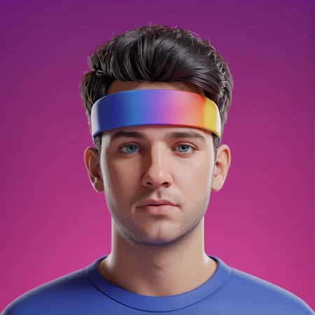 colorful 3d render, portrait of a 25 years old man <lora:3d-render:1>
