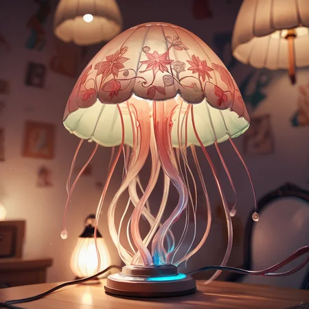 score_9,score_8_up,score_7_up,
jellyfishstyle,lamp,glow,realistic,
, <lora:jellyfish-pony:0.8>,