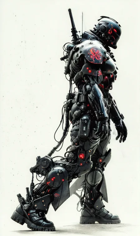 a neon red carbon soldier at night, edgy enough for a metal album cover, dynamic, <lora:- iLL - the_edgy_mech_V2.0-step000013500:0.4>, <lora:- iLL - master_of_slob_omnom_V1.0-step00011500:.8> <lora:noobai_vpred_1_blending_v1:0.8> <lora:Far_Future_Sketch_Illustrious__Pony:0.8>