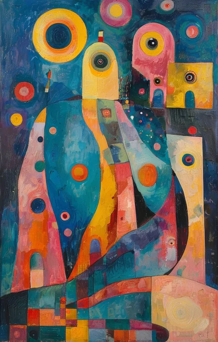 masterpiece,best quality,<lora:tbh287-sdxl:0.9>,illustration,style of Wassily Kandinsky portrait of family