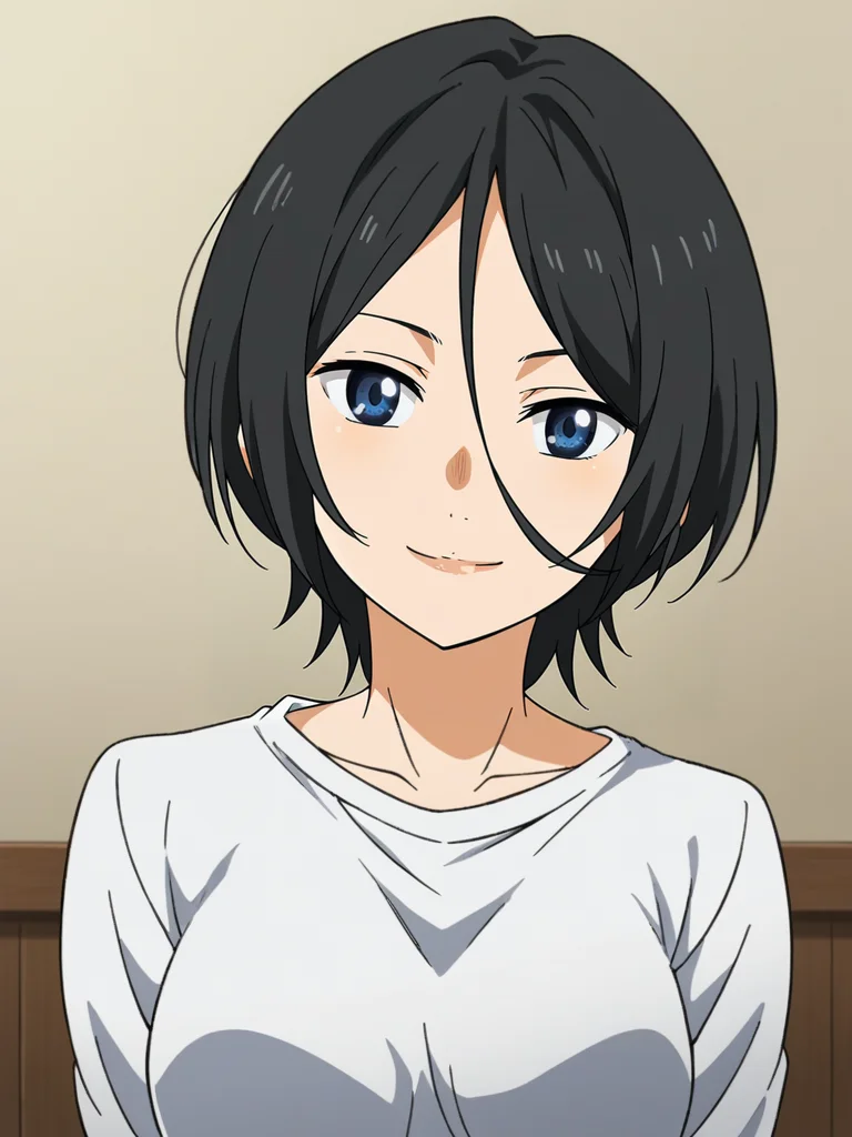 <lora:Seto_Hiroko-Shigatsu_wa_Kimi_no_Uso:1>,seto,1girl,,black hair,short hair,hair between eyes,blue eyes,shirt,upper body,looking at viewer,indoors,smile