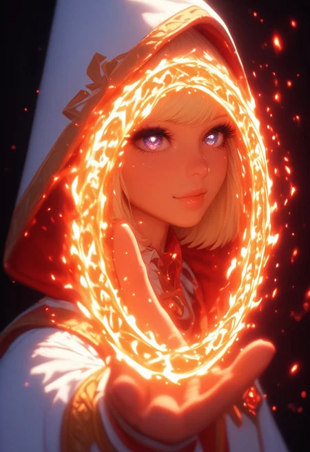 spell bind, 1girl, cinematic angle, Fractals, flame, smoke, energy ball:1.2):0.1], sparkle, Depth of field, finely detail, cinematic shadows, vibrant, high contrast, kawaii, [(colorful background:1.5)::0.1], (dark background:1.2), very aesthetic, amazing quality, illustration, incredibly absurdres, ultra detailed, masterpiece, best quality, people, characters, copyright, style, general tags, intricate details, good quality, newest, detailed background, beautiful detailed, beautiful face, blight face, large pupil, eyelashes, brilliant skin, shiny skin, perfect hand, <lora:ponyv4_noob1_2_adamW:1> <lora:SpellBindPony:1>