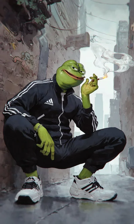 score_9, score_8_up, score_7_up, score_6_up, rating_questionable
<lora:ponydiffusionv6_pepethefrog:0.8> pepe the frog <lora:Digital Art Style SDXL_LoRA_Pony Diffusion V6 XL:0.78> indoors
<lora:add-detail-xl:0.32> <lora:Concept Art Twilight Style SDXL_LoRA_Pony Diffusion V6 XL:0.68> <lora:Smooth Anime 2 Style SDXL_LoRA_Pony Diffusion V6 XL:0.58>
<lora:Concept Art Ultimatum Style LoRA_Pony XL v6:0.8> concept art, digital art, realistic,
<lora:incase_style_v4:0.8> <lora:sinfully_stylish_SDKL:0.8>