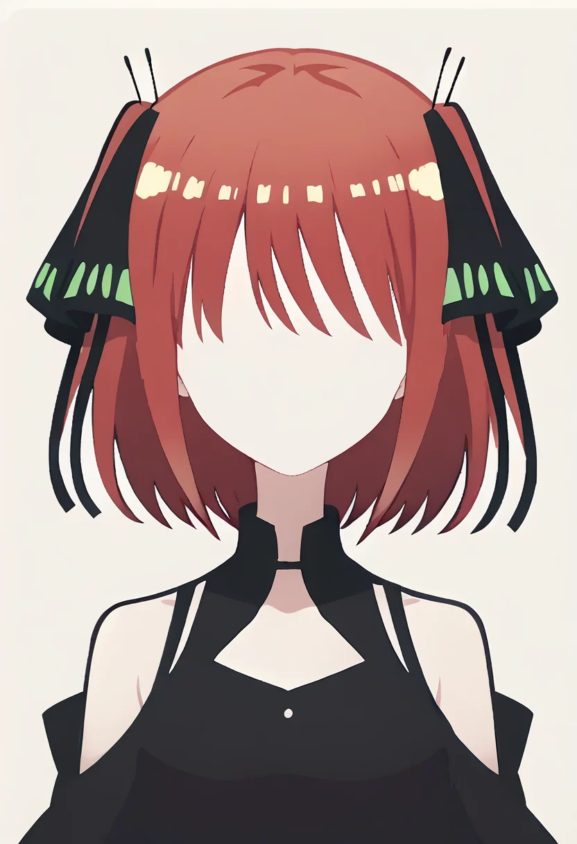 score_9, score_8_up, score_7_up, score_6_up, score_5_up, score_4_up <lora:PonyMinimalStyle:1> Minimalstyle, nakano nino, short hair, hair ornament, simple vector, simple background, faceless female, <lora:nino-nakano-pruned-ponyxl-lora-nochekaiser:1>