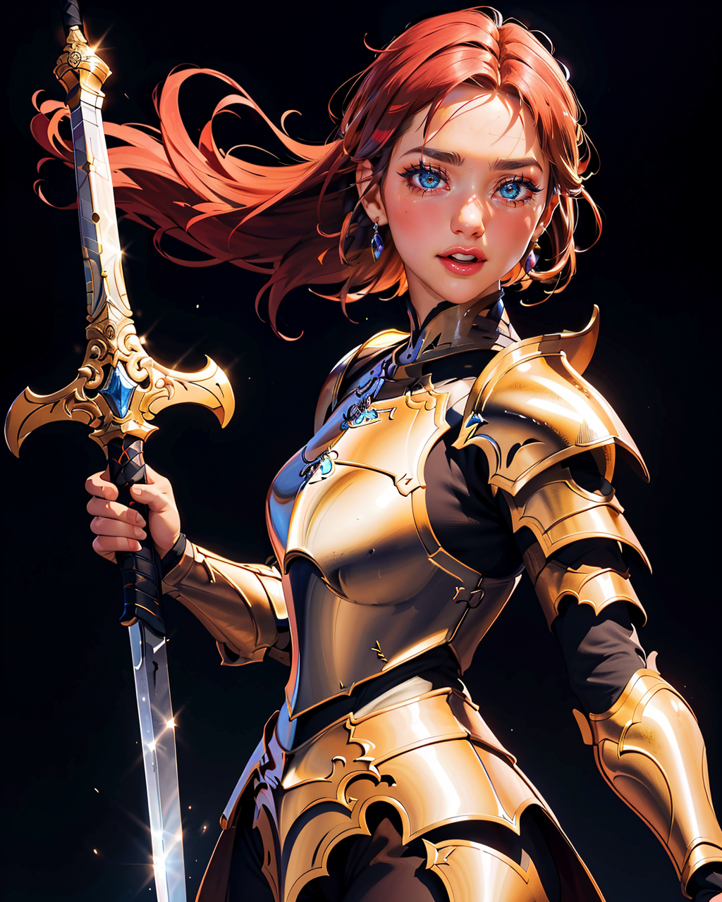 an illustration of a female paladin adorned in holy armor, wielding a sacred sword, furrowed brow, 
masterpiece, best quality, intricate detail, high background detail, high contrast,   <lora:emotion_angry_slider_v1:0.5>