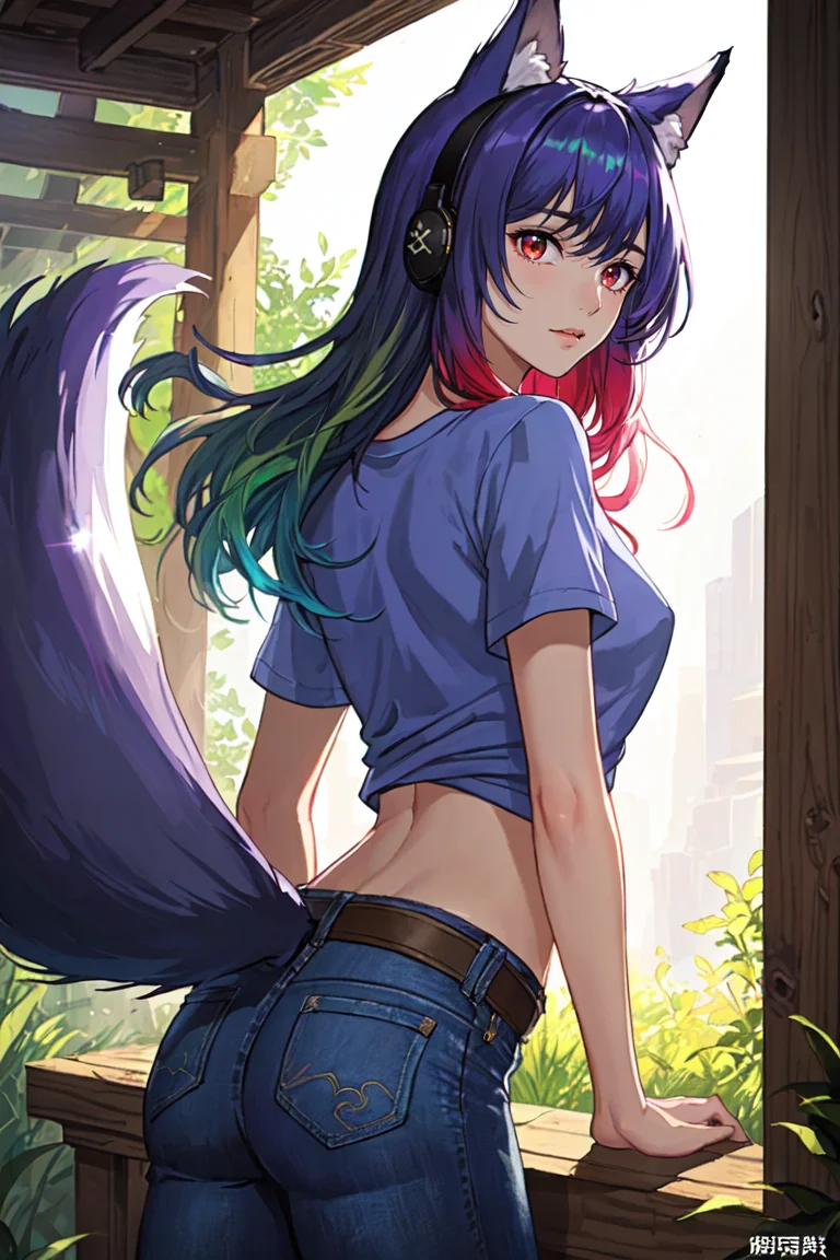 (masterpiece, best_quality, ultra-detailed, immaculate:1.3), epic, illustration, render, volumetric lighting, welcoming, see-through gossamer, in Japan, EarthFox, (lens flare, light leak, prismatic), shiny skin, cg, (side-lighting, back lit, Rembrandt Lighting, specular highlights, specular reflection, tone mapping, detailed eyes, detailed face, detailed cloth, extreme light and shadow), dynamic angle, outdoors, official art