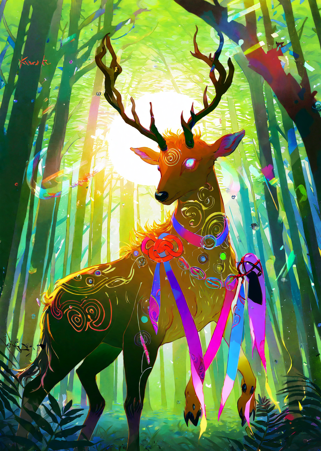 by sannso by wanke,
1 female druid healing animals in forest. glowing particles, celtic knot, mythical
extremely beautiful detailed piercing eyes,
masterpiece, best quality, high quality, highres, absurdres, very detailed, high resolution, sharp, sharp image, 8k, vivid, colorful, stunning, anime,   aesthetic