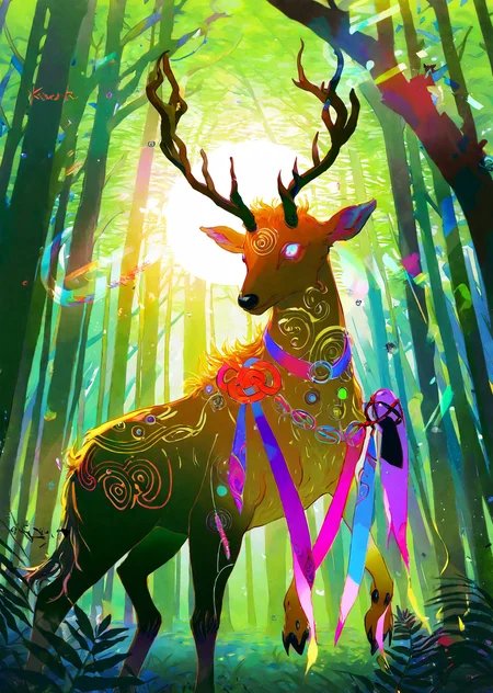 by sannso by wanke,
1 female druid healing animals in forest. glowing particles, celtic knot, mythical
extremely beautiful detailed piercing eyes,
masterpiece, best quality, high quality, highres, absurdres, very detailed, high resolution, sharp, sharp image, 8k, vivid, colorful, stunning, anime, aesthetic