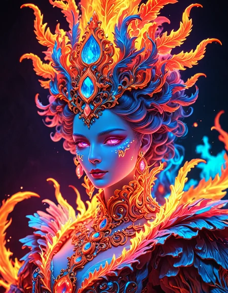 novuschroma70 style neon deity of fire rococo art <lora:novuschroma70 style:0.8> <lora:sdxl_lightning_8step_lora:1>