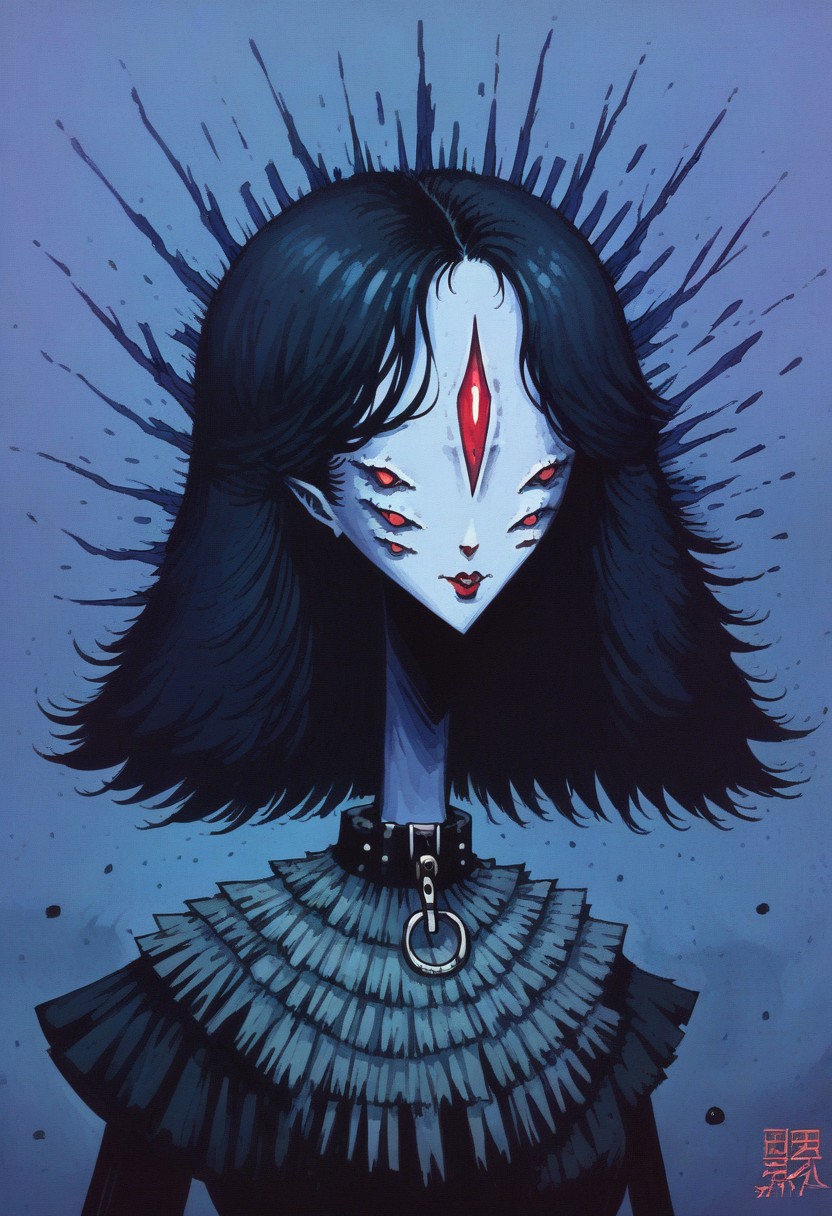 score_9, score_8_up, score_7_up, score_6_up, ultra detailed, high resolution, high quality, masterpiece, intricate details, japanese_woman, long_black_hair, leather_jacket, intense_expression, red_background, white_cross, supernatural_figures, dark_fantasy, demon-like_figures, angelic_statues, surrealism, dark_aesthetic, high_contrast, powerful_posture, mysterious_energy. Illustrate A profile striking Japanese woman with long, jet-black hair stands confidently at the center, wearing a sleek, form-fitting black leather jacket with a high collar, dark gloves, and blue jeans. she holding red sword, Her expression is intense, with a sense of power and mystery. She stands against a dramatic, symbolic background in red and black tones. Behind her, a large, white cross shape contrasts with the deep red backdrop, surrounded by ominous, shadowy figures and angelic statues. The figures include haunting, demon-like faces, angelic wings, and abstract, surreal shapes, all colored in a vivid red that conveys tension and otherworldly energy. The scene has a dark, gritty aesthetic with strong shadows, high contrast, and a surreal, supernatural vibe. The woman’s posture exudes strength and resilience, grounded in a setting that blends realism with dark fantasy, dark atmosphere with contrasting shadows, highly detailed anime style.