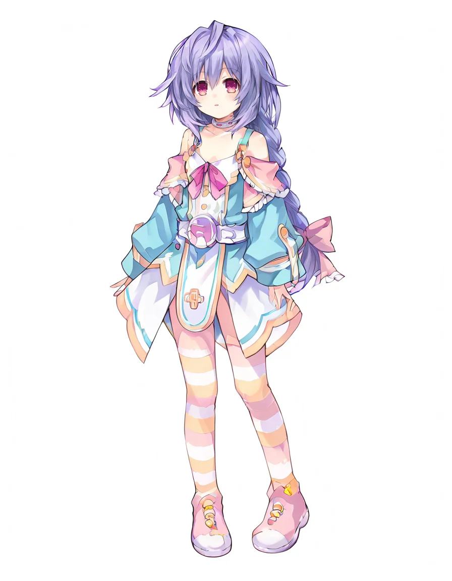 score_9, score_8_up, score_7_up, score_6_up, (source_anime:1.4), BREAK, colorful, <lora:Plutia__Hyperdimension_Neptunia_V2:1>, plutia, dress, frills, armlets, choker, full body, standing,