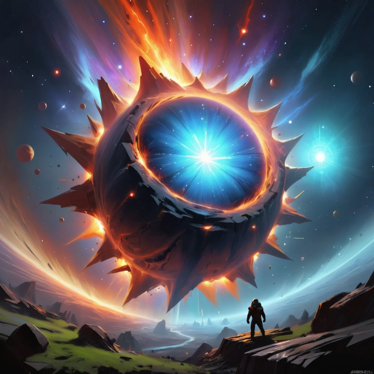 a new universe emerging from the big bang <lora:Andreas_Rocha-000007:0.6> Painted By Andreas Rocha