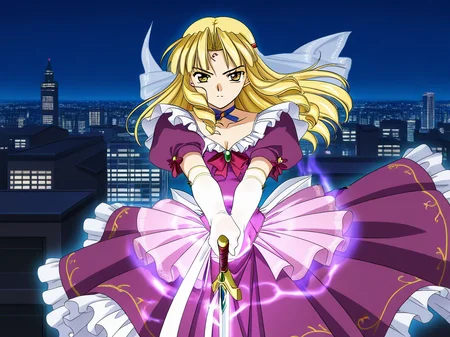 general,highres, ultra-detailed,very aesthetic,best quality ,best hands, BREAK 2000s \(style\),anime coloring, <lora:Sapphire_Spiral_NAMI_IS:1>,
Sapphire, 1girl, solo, weapon, sword, dress, gloves, brown eyes, elbow gloves, purple dress, puffy sleeves, looking at viewer, attack, magic effect. aura,
night, city,