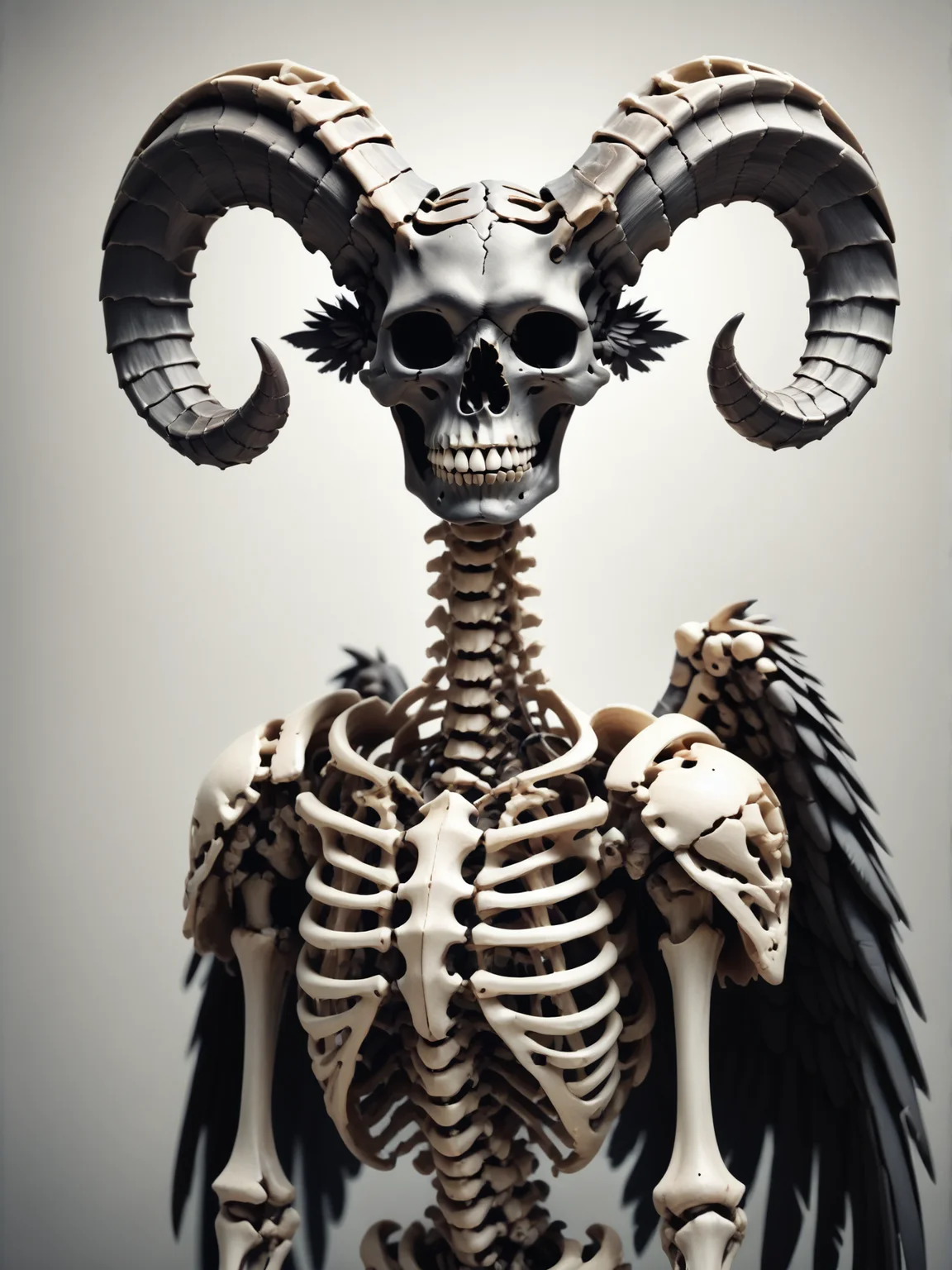 score_9, score_8_up, score_7_up, score_6_up,
1girl, armor, weapon, wings, solo, shoulder armor, portrait of a woman, covered by black feathers, giant black wings, black feathers, giant long slick big horns, straight giant horns, black horns, very stick, gradient black-white horns, boneswm, <lora:Bones_World_Morph:1>