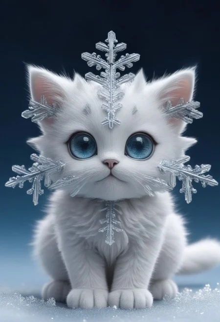 a cute snowflake cat