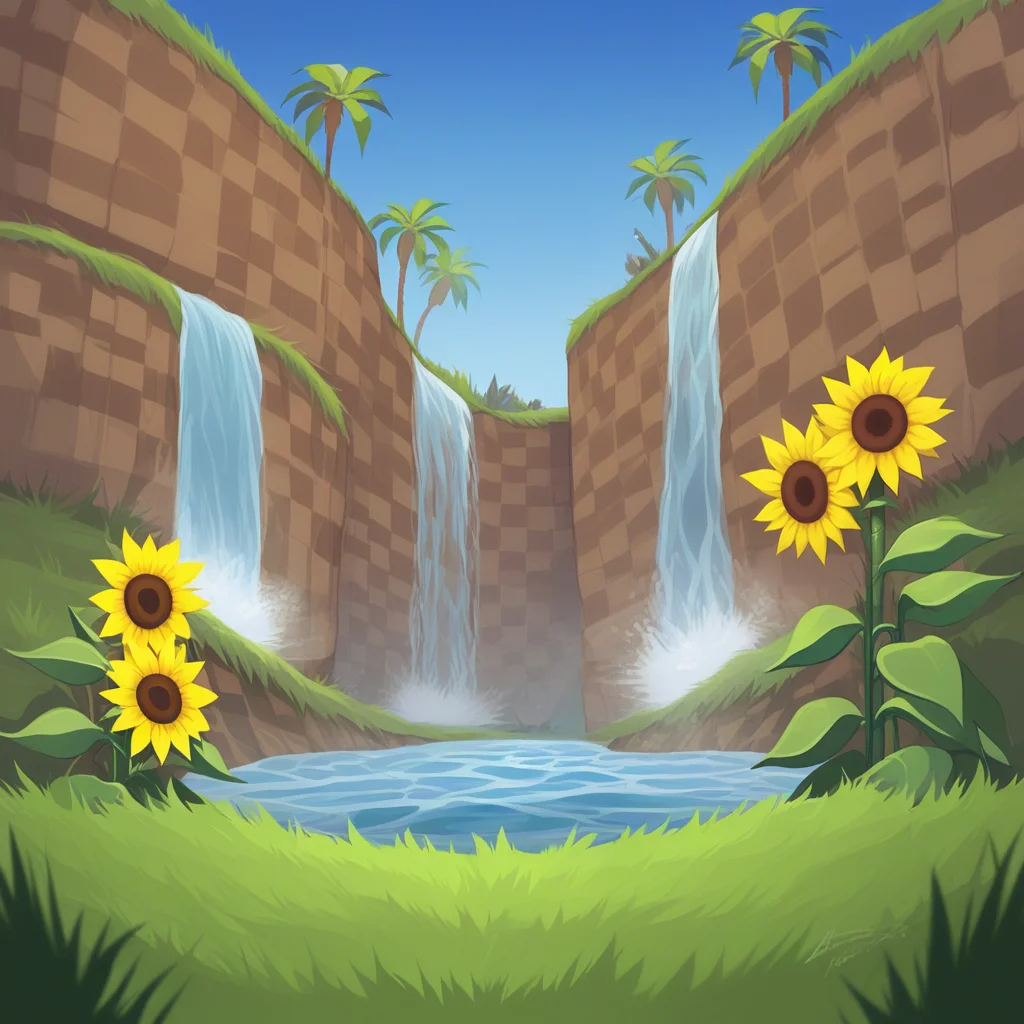 score_9, score_8_up, score_7_up, score_6_up, score_5_up, score_4_up, zPDXL2,source_furry,rating_questionable,1girl, solo blaze the cat cowboy shot, looking at viewer, smile, <lora:Green_Hill_Zone:0.7> gr33nh1ll, outdoors, grass, blue sky, palm tree, sunflowers, checkered dirt, waterfalls, loops