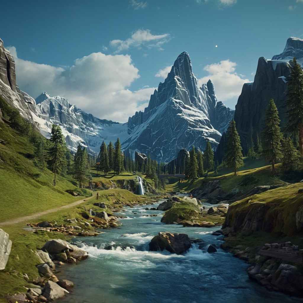 cinematic film still of <lora:detailed:0.4> detailed
<lora:perfection style:0.4> perfect
<lora:PerfectEyesXL:0.3>
 <lora:Alderaan:1>
Alderaan a mountain landscape with a river and a mountain in the background,in star wars style,outdoors,sky,day,cloud,tree,blue sky,no humans,cloudy sky,grass,building,nature,scenery,snow,rock,mountain,road,ruins,landscape, shallow depth of field, vignette, highly detailed, high budget, bokeh, cinemascope, moody, epic, gorgeous, film grain, grainy
