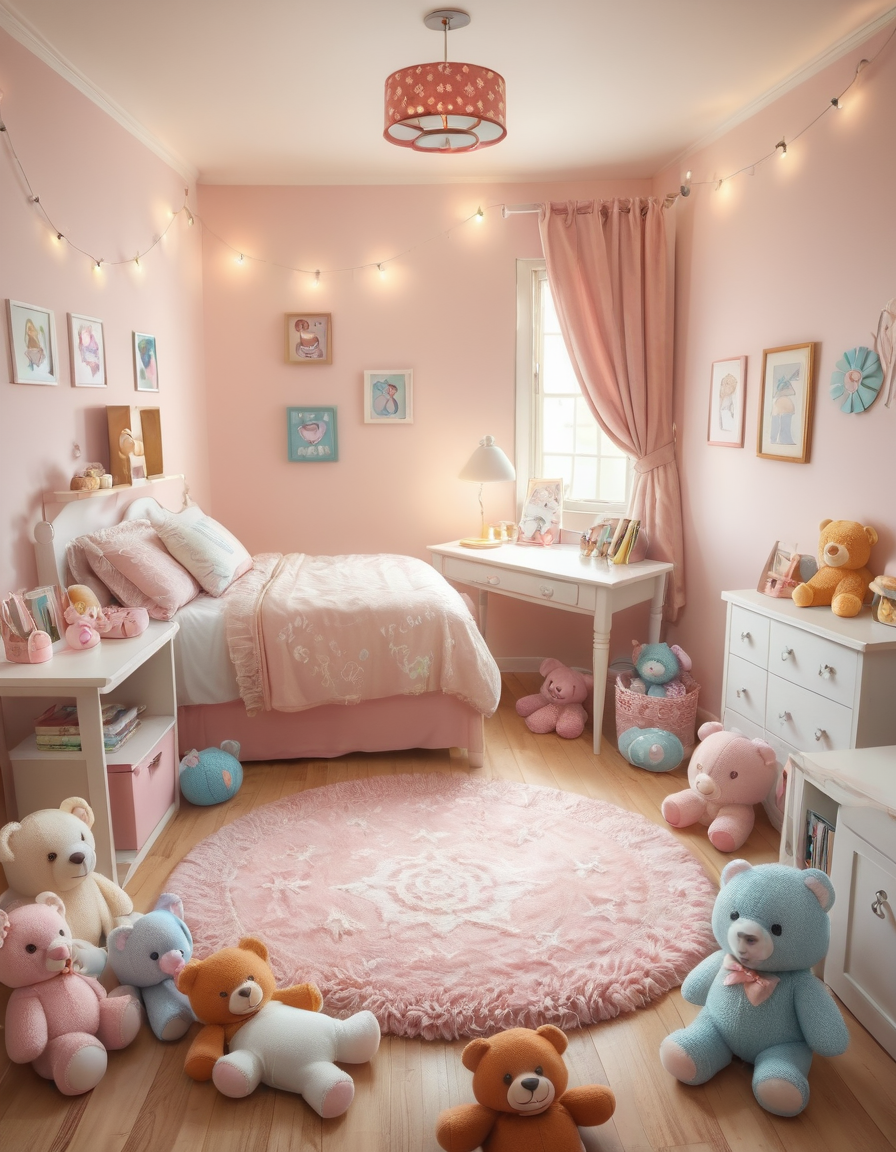 sfw,A young woman,long blond hair, standing in a cozy, pastel-colored bedroom,Girl b3dr00m, wearing a whimsical bear-shaped pajama suit. The costume is soft and fluffy, featuring bear ears on the hood, a small tail at the back, and paw-like patterns on the feet. The woman has a relaxed and cheerful expression, with her hands resting playfully on her hips. The bedroom is decorated with fairy lights, plush toys, and pastel-colored furniture, including a bed with a floral duvet, a small desk with a lamp, and a rug shaped like a star. The lighting is soft and warm, giving the scene a dreamy and comfortable atmosphere.<lora:SDXLFaeTastic2400:0.4> <lora:extremely_detailed:0.4> extremely detailed,
 <lora:Girl_b3dr00m:1>, Masterpiece,best quality,hi res,8k,hi res,8k,award winning,(sharp focus, intricate, highly detailed),