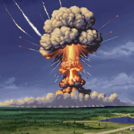 dosvga style, nuclear explosion <lora:dosvgaSDXLv4.1-000015:1>