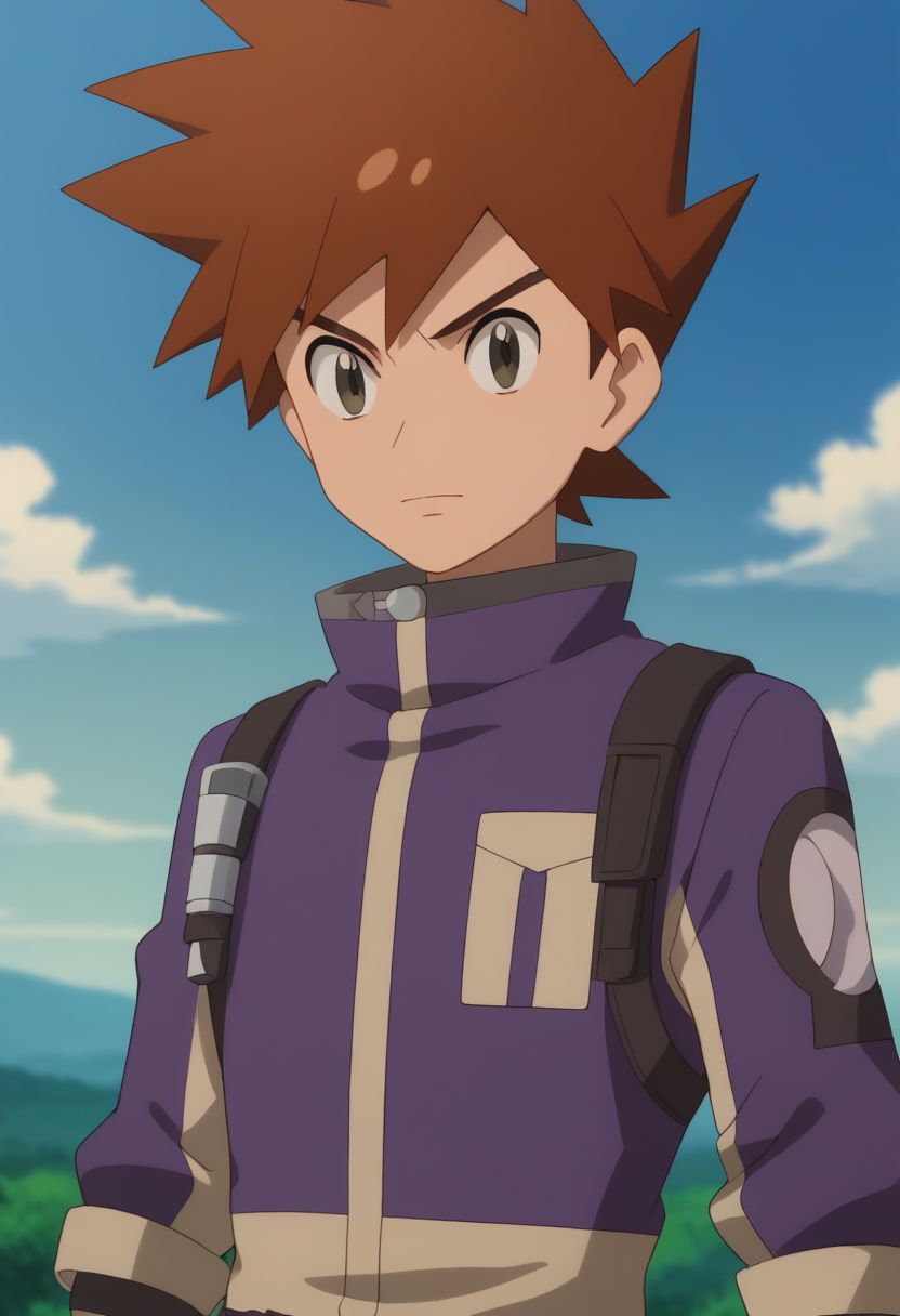 score_9, score_8_up, source_anime, highly detailed, 1boy, solo, skinny
gary_j, 1boy, male focus, gloves, fingerless gloves, spiked hair, solo, brown hair, jacket, purple jacket, upper body, 
outdoor, sky,