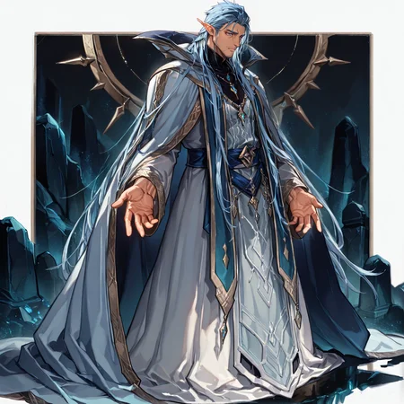 <lora:Shahel__Alchemist_Code:.7>, tagatameshahel, shahel_blue hair, shahel_blue eyes, 1boy, long hair, elf, solo, male focus, manly, bara, muscular male, cape, long dress, sash, necklace, loosen sleeve,
(very short hair), male focus, muscular male, bara, mature, (glossy skin, bara, mature, facial hair,), facial hair, bara, mature,  aixiwuganda_(20222192), very awa, masterpiece, best quality, absurdres, newest, perfect quality, detailed background, intricate details,<lora:slider_Body Type_alpha1.0_rank4_noxattn_last:1><lora:Anime Summer Days 2 Style SDXL_LoRA_Pony Diffusion V6 XL:.6> <lora:slider_cfg_scale_boost:.7><lora:Artist6p:.55>, Artist6p, Artist04p,<lora:slider_il_brightness_slider_d1:-.5><lora:slider_il_contrast_slider_d1:-.5>,<lora:slider_contract_controller_illus01_v1:.3>,<lora:slider_DarkSlider1.2_alpha1.0_rank16_full_300steps:-.3><lora:Heavenly_Beauty_r1:1>, (heavenlybeauty,)<lora:slider_style_strength_controller_illus01_v1:.25>