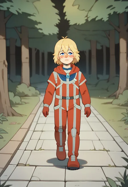 score_9, score_8_up, score_7_up
outdoors, fantastic jungles, forest
alisattp, 1girl, solo, blonde hair, blue eyes, blush stickers, hair between eyes, bangs, red bodysuit, <lora:alisattp_pdxl-000009:1>
laser gun in hand, looking around, walking, front view, full body view