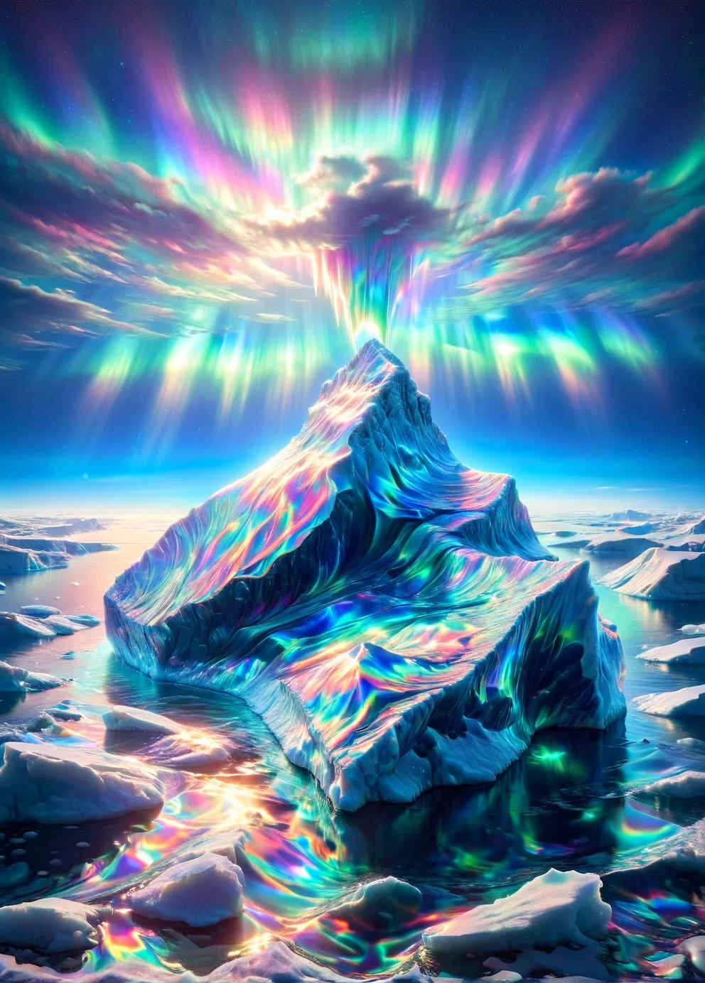 ais-rdscnt iceberg floating in the arctic sea under the aurora borealis <lora:ais-rdscnt-sdxl:1>