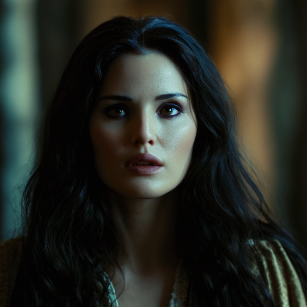 cinematic film still of cinematic film still of  <lora:add-detail-xl:0.1>1
<lora:detailed:0.2>
<lora:perfection style:0.2>
<lora:eyetune:0.5>
 <lora:xl_more_art-full_v1:0.3>
 <lora:Ron Fricke style:0.3>
 <lora:The Passion of the Christ style:0.9>
 <lora:TeethXL:1>
In the 1st century ancient history, an epic dramatic cinematic photo of a mother of Jesus  woman with long hair staring at something,1girl,solo,long hair,looking at viewer,black hair,closed mouth,blurry,black eyes,lips,blurry background,portrait,realistic,dark ,horror movie themed, sharp, detailed, epic photography, artistic, dramatic light, cinematic style, film style, , shallow depth of field, vignette, highly detailed, high budget, bokeh, cinemascope, moody, epic, gorgeous, film grain, grainy
