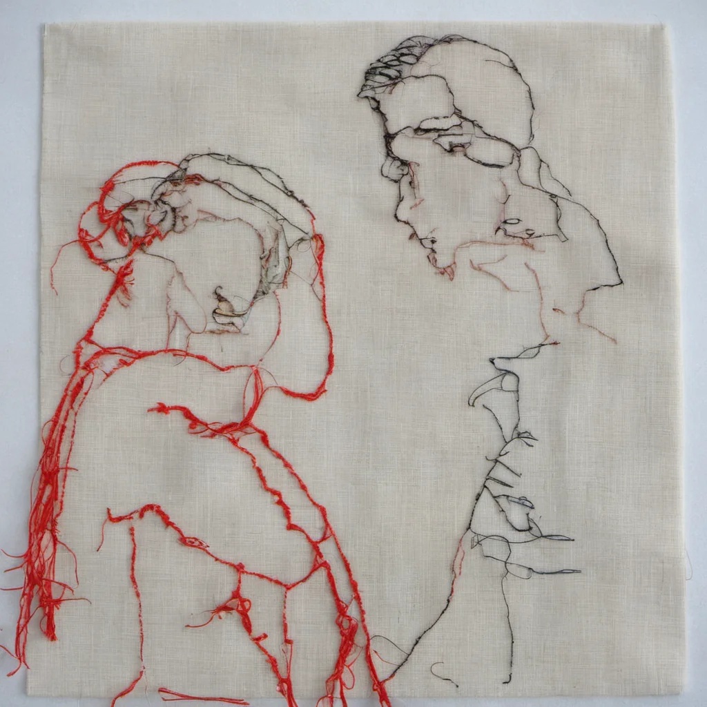 <lora:SDXL_needlework_Sa_May:1> needlework, a woman and man love