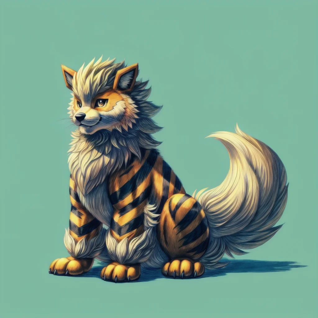(((Arcanine, Pokmon, Animal,))), solo, single, Tiger, wolf, orange fur, fluffy, cuddly, <lora:Arcanine - Pokmon:1>
(masterpiece, sidelighting, finely detailed, beautiful), <lora:add_detail:1> <lora:hairdetailer:0.2>