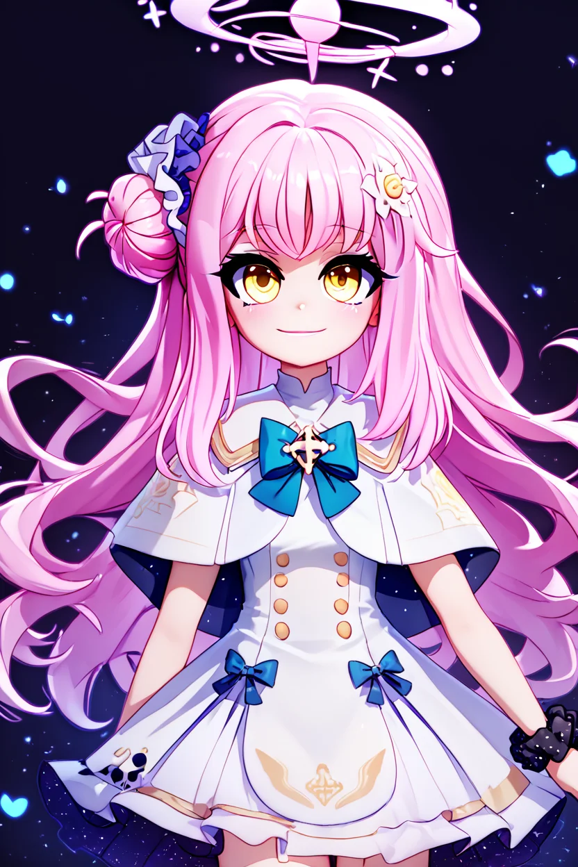 score_9, score_8_up, score_8, BREAK, , ,,, <lora:MikaMisono_BlueArchive_PDXL:1>, zzMika, pink hair, halo, yellow eyes, long hair, single side bun, hair flower, pink halo, hair ornament, white dress, blue bow, hair bun, scrunchie, white capelet, ,,, , BREAK, smile, closed mouth, looking at viewer, cowboy shot, ,,, embedding:zPDXL, Expressiveh, ,,, <lora:MantisStyle_PDXL_v2:0.8>, <lora:SDXLFaeTastic2400:0.5>, <lora:Expressive_H-000001:0.4>,