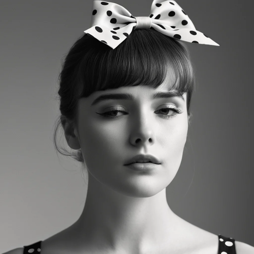 cinematic film still of  <lora:High-key lighting Style:1>
bright light, bright, a woman with a hair clip on her head looking down High-key lighting Style,1girl,solo,short hair,bangs,simple background,white background,bow,closed mouth,monochrome,closed eyes,hair bow,greyscale,hair over one eye,lips,portrait,realistic,nose,polka dot bow, shallow depth of field, vignette, highly detailed, high budget, bokeh, cinemascope, moody, epic, gorgeous, film grain, grainy