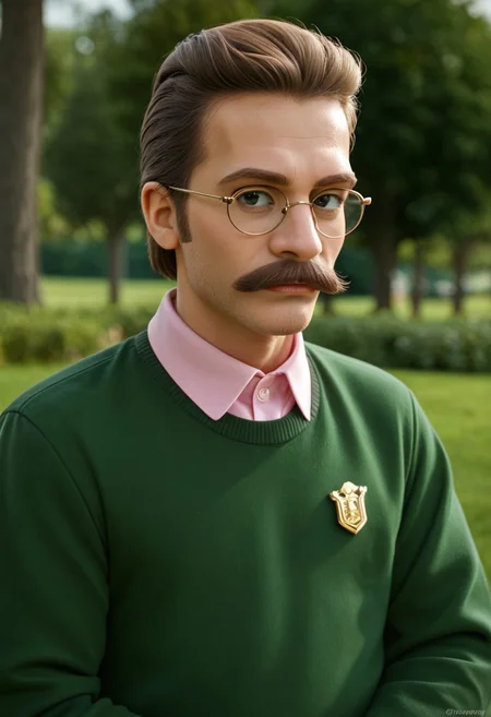 cinematic film still cinematic photo breathtaking score_9, score_8_up, score_7_up, close-up BREAK, 8k, masterpiece, high quality, solo, ned_flanders man, brown hair, mustache, glasses, pink shirt, green sweater, highly detailed, detailed skin, depth of field, film grain, highly detailed, detailed skin, depth of field, film grain, award-winning, professional, highly detailed . 35mm photograph, film, bokeh, professional, 4k, highly detailed . shallow depth of field, vignette, highly detailed, high budget Hollywood movie, bokeh, cinemascope, moody, epic, gorgeous, film grain, grainy
