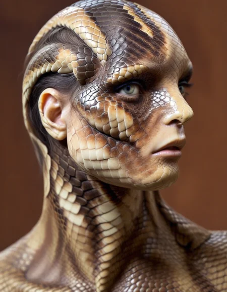 	'[snake human ] hybrid' made of human skin