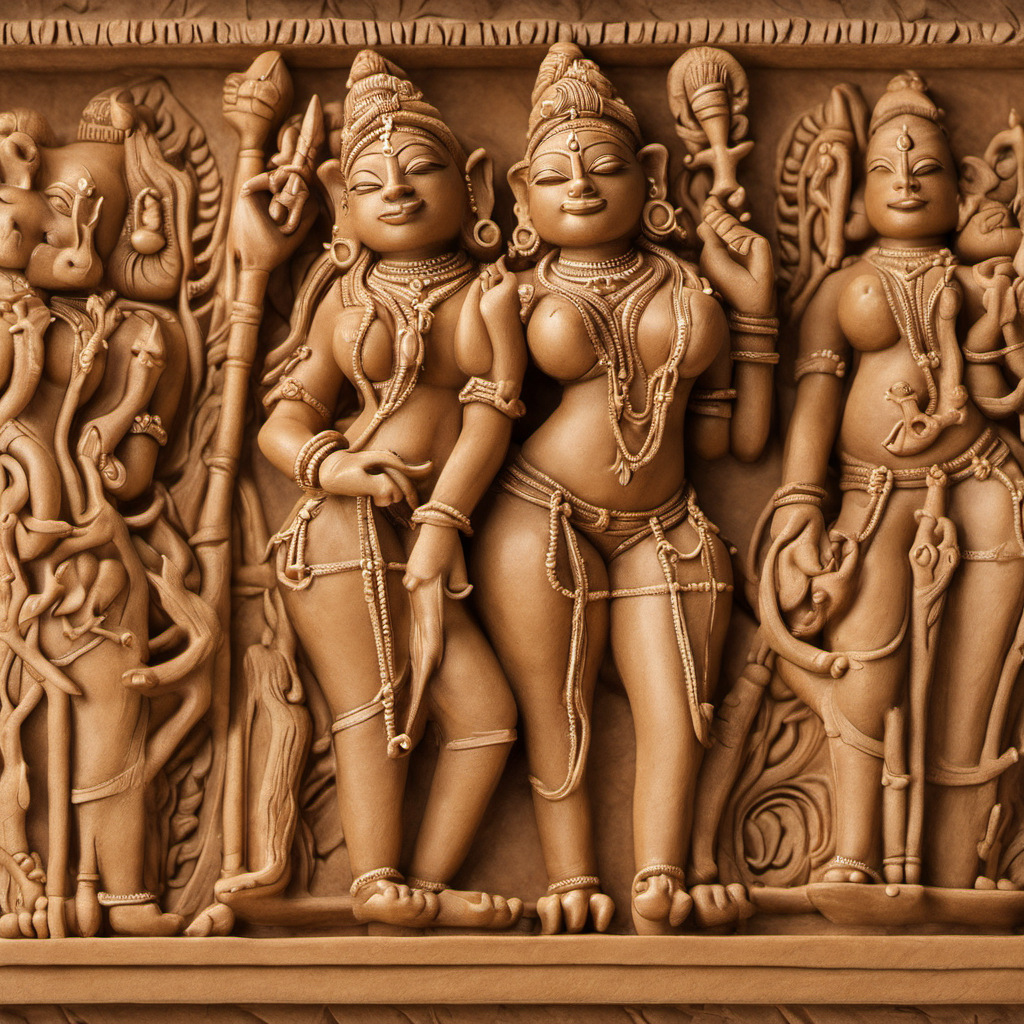 high quality, masterpiece <lora:Khajuraho:1>Khajuraho erotic high relief statues