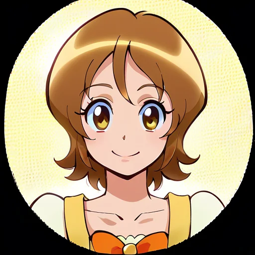 escore_9, score_8_up, score_7_up, score_6_up, masterpiece, perfect quality, perfect lighting,omori yuko,<lora:Yuko_Omori__Cure_Honey:1>,brown eyes, short hair, caramel brown eyes, short caramel hair, white elbow-length top, goldenrod overalls, gold heart-shaped pockets, orange bow on strap, gold flats, orange bow on shoes,smiling face, cool expression, sunglasses, confident smile, stylish look, laid-back vibe, charming appearance, sleek accessory, fashionable detail, exuding charisma