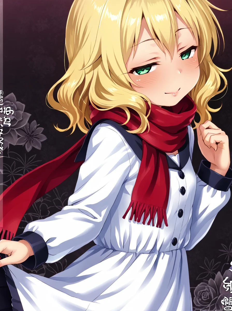 detailed background, shiny skin, posing, rating safe,
<lora:satoukuuki.pony:1.0>,
satoukuuki, momoka,
dress, long sleeves, scarf, half-closed eyes,