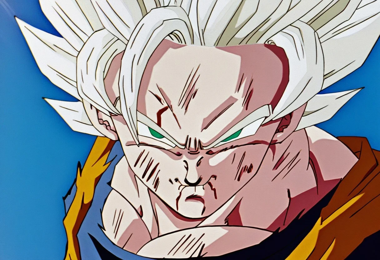 (shaded, absurdres), goku, sayan3