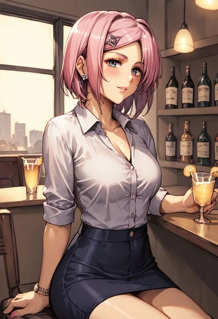 score_9,  score_8_up, score_7_up <lora:neilis--000024:1> neilis, hairclip, office lady,
1girl, light blush, drinking glass, bar, dim lighting, Sitting