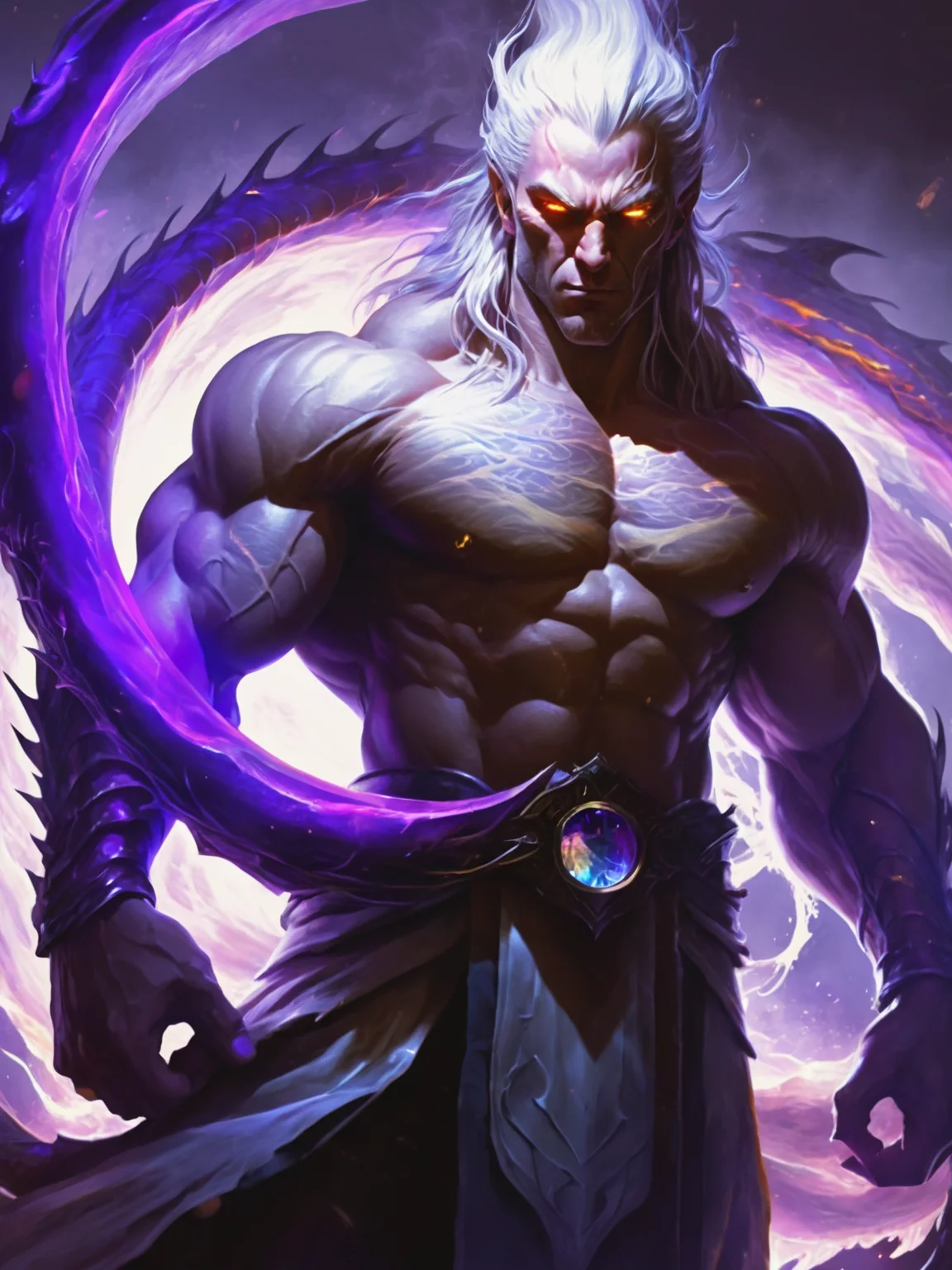 swirling black light around the character, depth of field,black light particles,,, (Height, Tall and imposing, above average height, a warrior and king:1), (Build, Strong and muscular, a powerful physique honed through years of combat and leadership:1), (Hair, Long, silver-gold hair, worn loose or flowing, striking and ethereal appearance:1), (Eyes, Violet or lilac eyes, exuding a piercing, almost otherworldly quality:1), (Skin, Pale complexion, emphasizes his unique and otherworldly presence:1),, <lora:R0k00Gl0w1ngHD:1.1>,R0k00Gl0w1ngHD,style,(glowing_eyes, glowing, glowing_eye:1.1),, Dragon-Human aura concept art,  a dynamic and awe-inspiring concept, embodies immense power, majesty, and primal nature. Aura: based on the type of fire, alignment neutral.  (Ice: Pale blues and whites, with frosty edges or a sparkling, crystalline effect:1). Motion & Shape: Swirling Energy: An aura that spirals or flows like a storm, showcasing raw power. Tendrils and Waves: (flames, frost, shadow). Lighting Effects: Glowing Highlights: Parts of their bodyâsuch as eyesglow with the aura's color. Dynamic Shadows: Environmental Effects: The aura influences the surroundings, such as igniting nearby objects, frosting the ground, or distorting the air. (Dragon theme, dragon motifa:0.7),