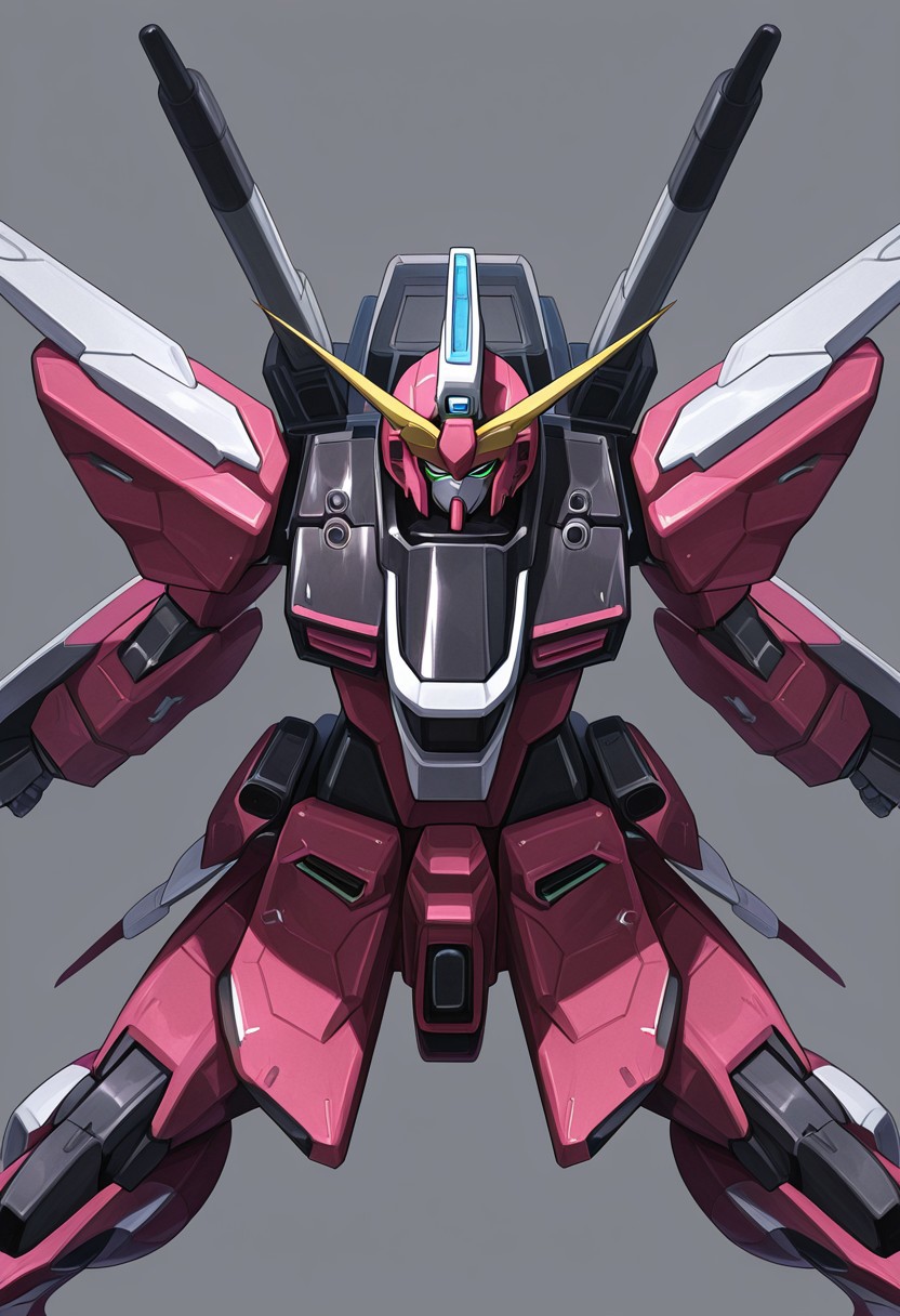 score_9, score_8_up, score_7_up, score_6_up, score_5_up, score_4_up, 4k quality, detailed, (infinite justice, gundam, mecha), (no humans:1.1), best quality, masterpiece, simple background